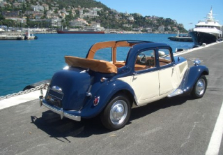 Citroën Traction découvrable 1956 Blanc Bleu