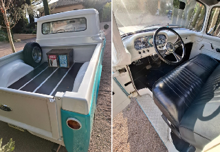 Ford F100 1958 Blanc et bleu